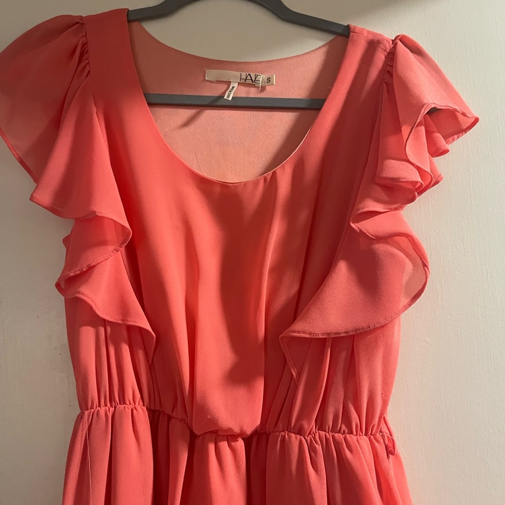 Peach Midi Spring Dress - Picture 2 of 3